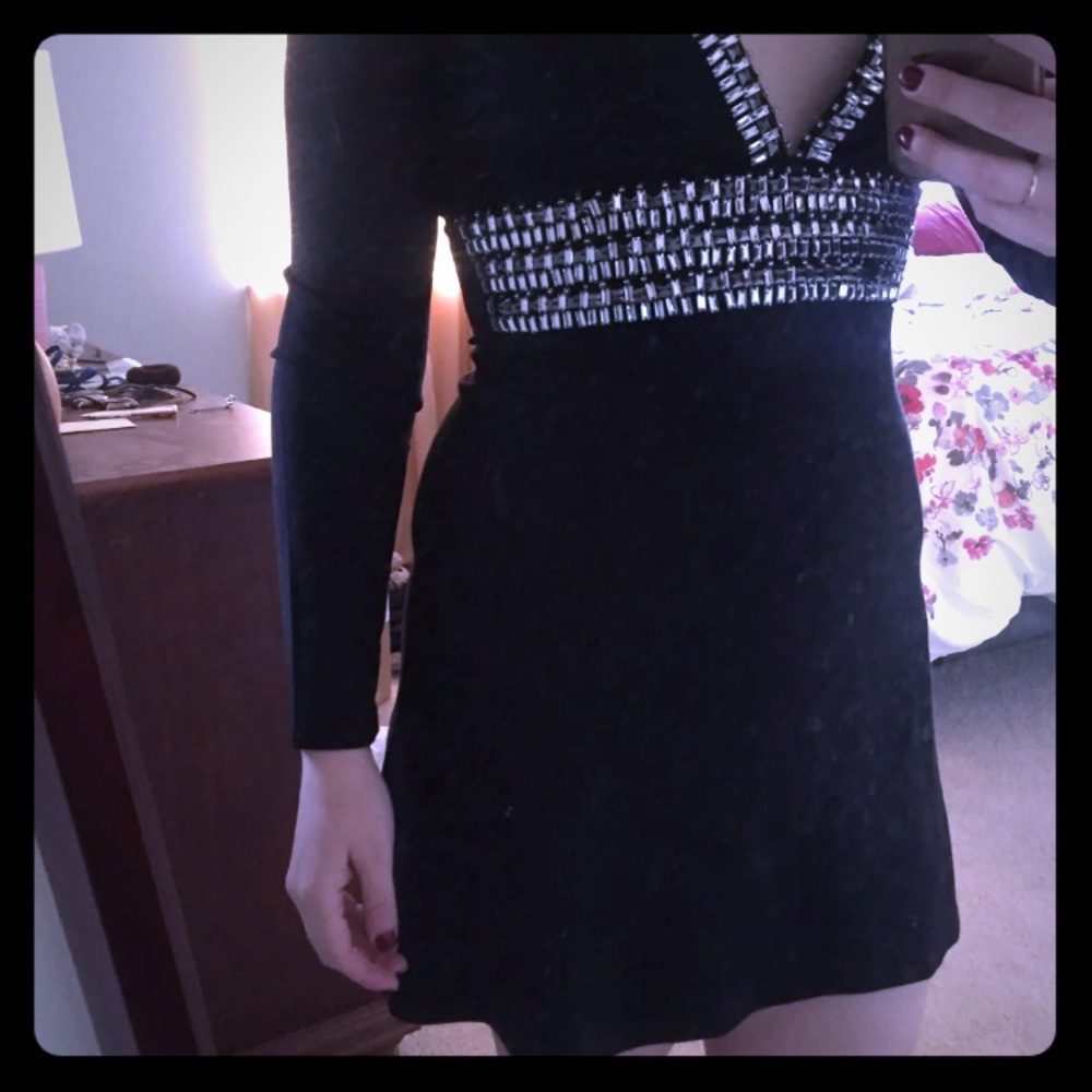 Venus Black and silver mini dress